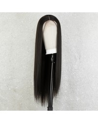 K'ryssma Black Lace Front Wig 1x4 T Part Synthetic Wigs for Women Long Straight Black Wigs Heat Resistant