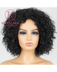 Short Bob Black None Lace Synthetic Wig for Women 8 inches