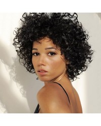 Short Bob Black None Lace Synthetic Wig for Women 8 inches